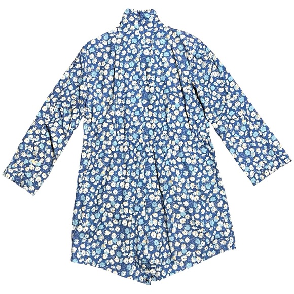 Madewell Ruffle-Neck Anorak Rain Jacket In French Floral Blue Moon Sz XS - Picture 2 of 15
